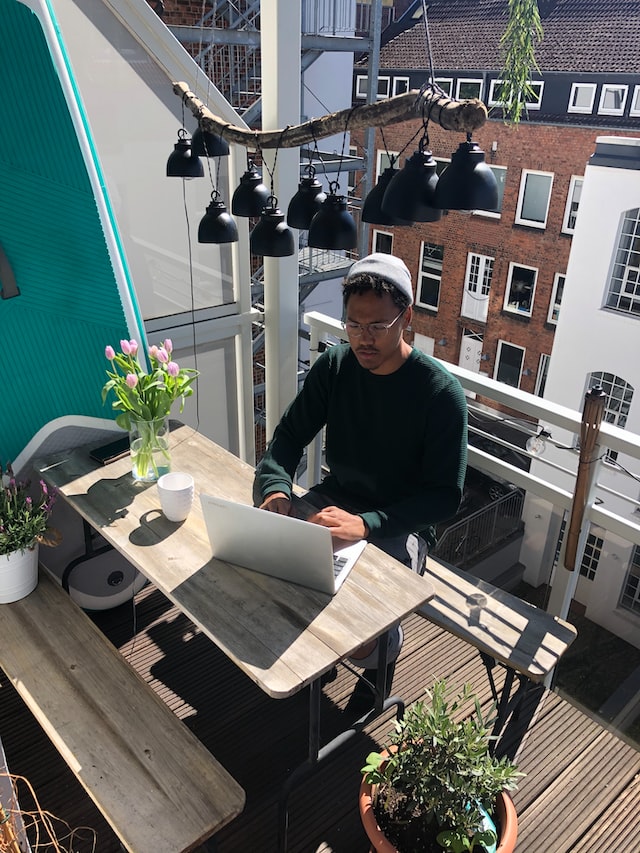 find remote work from a balcony